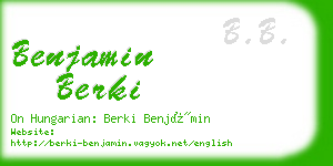 benjamin berki business card